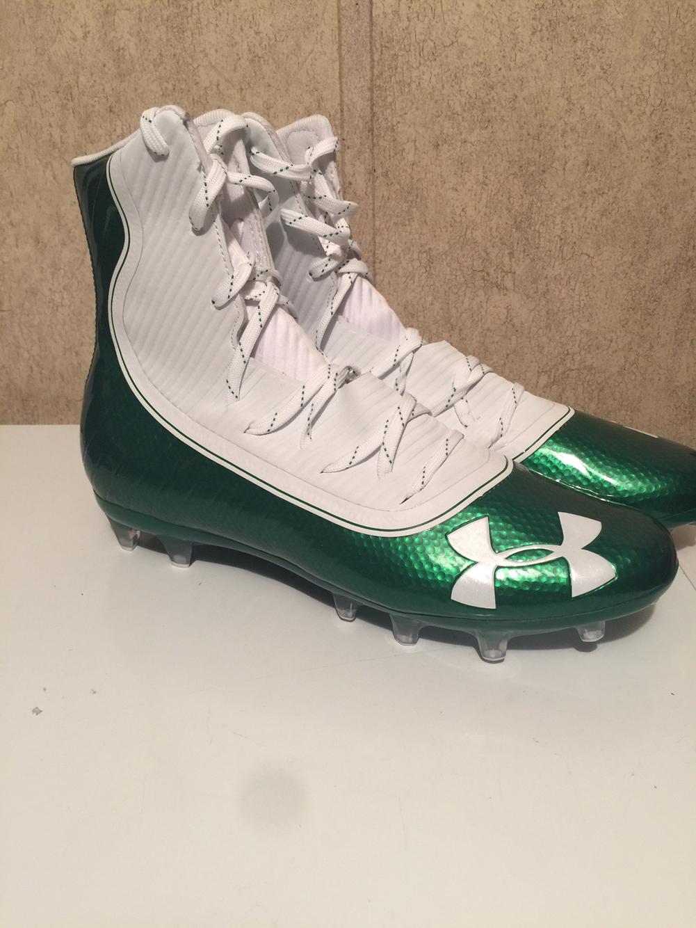 Under Armour UA Highlight Lux MC Green/White Mens Football Cleats 10.5 US