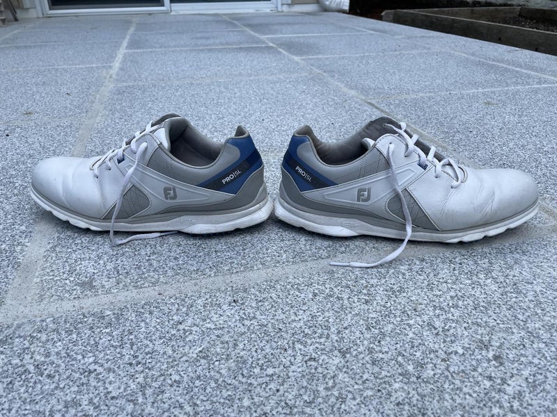 White Used Men's Size 10 Footjoy Pro SL Golf Shoes