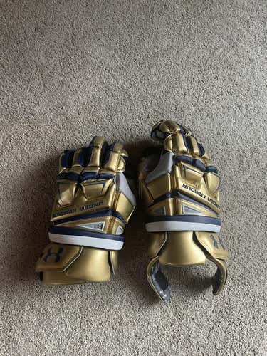Gold New Goalie Under Armour 14" Command Pro Lacrosse Gloves