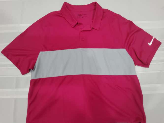 Magenta/Gray Adult Men's Used XL Nike Dri-Fit Golf Shirt