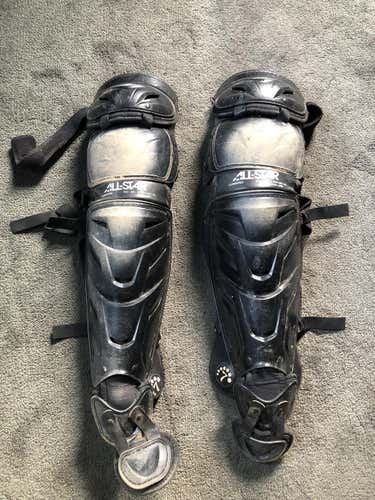 Black Adult All Star System 7 Catcher's Leg Guard