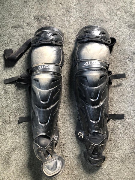 Black Adult All Star System 7 Catcher's Leg Guard