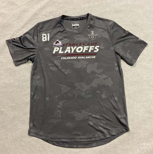 Colorado Avalanche #81 Player Issued Playoff Gray New Large Fanatics Short Sleeve Shirt