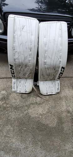 White Used Senior 35" CCM Premier R1.9 Goalie Leg Pads