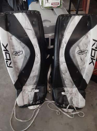 Black Used Senior 32" Reebok 6K Goalie Leg Pads