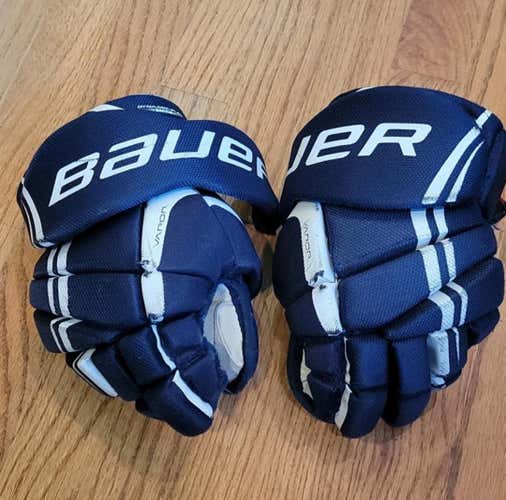 Navy Blue Used Junior Bauer Vapor X3.0 Gloves 11"