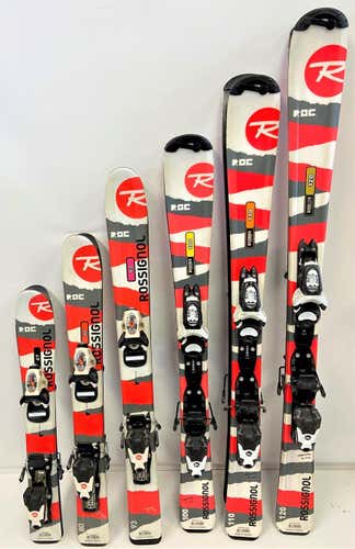 Rossignol ROC Jr Skis 67 cm With Comp J 4.5 Adjustable Bindings Kids Set 70