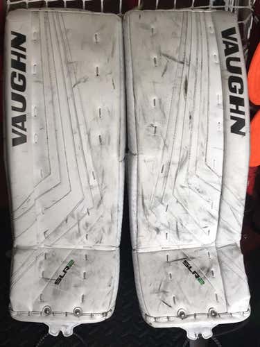 White Junior 26" Vaughn  Ventus SLR2 Goalie Leg Pads