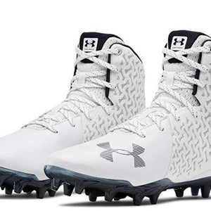 New White/Navy Size 6.5 Women's Molded Cleats Under Armour Highlight MC