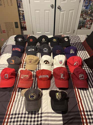 Used College And Assorted Hats