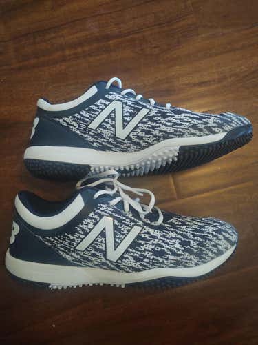 Navy and White Used Adult Men's Size 13 (Women's 14) Turf Cleats New Balance Low Cut