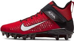 Red Men's Molded Cleats High Top Alpha Menace