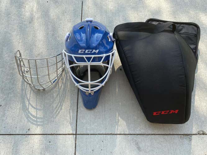 Blue Senior Medium Used CCM 1.9 Goalie Mask