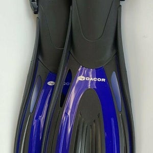 NEW $90 Dacor Mariner Scuba Open Heel Fins Black & Blue Sizes XS S L XL With Bag