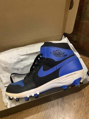 Black/Blue Molded Cleats Baseball High Top Air Jordan