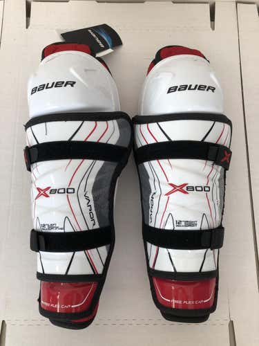NEW Junior Bauer Vapor X800 Hockey Shin Pads 12” jr
