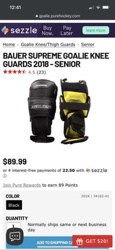 Bauer Supreme Senior Goalie Knee Guards