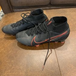 Black Used Unisex Size 8.5 (Women's 9.5) Molded Cleats Nike Mercurial Superfly 7 Elite FG Cleats