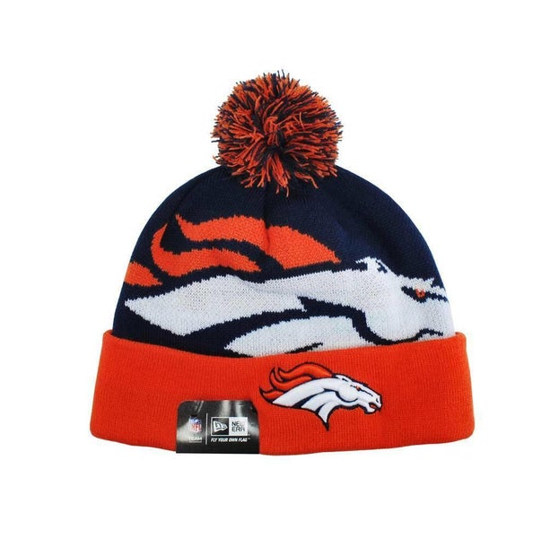 Denver Broncos New Era Knit Cap, Navy Blue/Orange