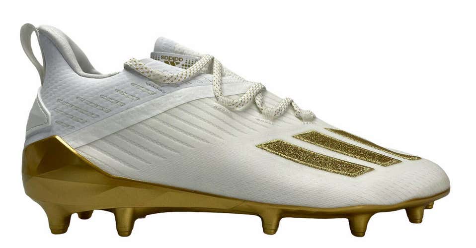 new mens 11 adidas adizero lacrosse/football cleats EH2547 white/gold