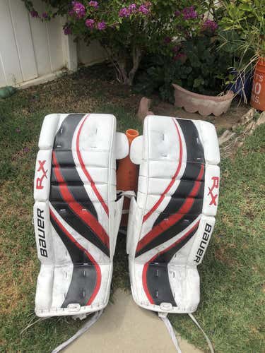 White Senior 32" Bauer  RX8 Goalie Leg Pads
