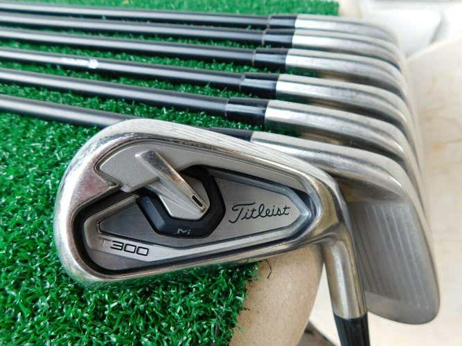 Titleist T-300 (5i-GW) Iron Set w/ Upgraded MMT Regular Flex Shafts