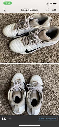 White Men's Molded Cleats Nike Alpha Menace