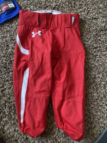 Red Youth Medium Slotted Under Armour Pants