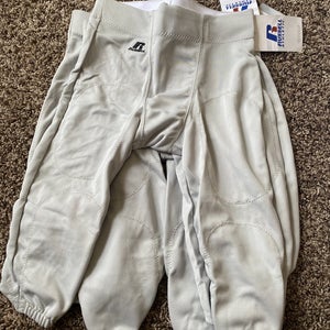 Silver Medium  Slotted Youth Russell Athletic Football Pants