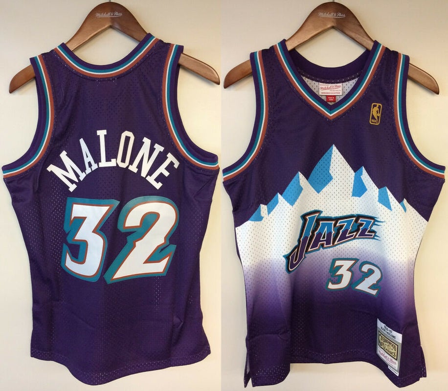 Utah Jazz Swingman White Karl Malone 1996 All Star Throwback