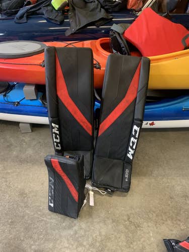 Black Senior 35" CCM  Axis 1.9 Goalie Leg Pads
