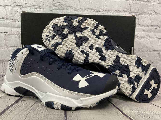 Under Armour Yard Low Trainer Synthetic Baseball Shoes Blue/White Size 9 NWB