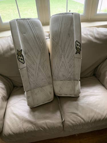 White Intermediate 30 + 1 Brian's  Subzero 7.0 Goalie Leg Pads