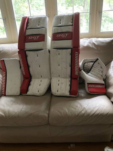 Red Intermediate 32 + 1 Warrior  Ritual GT Goalie Leg Pads