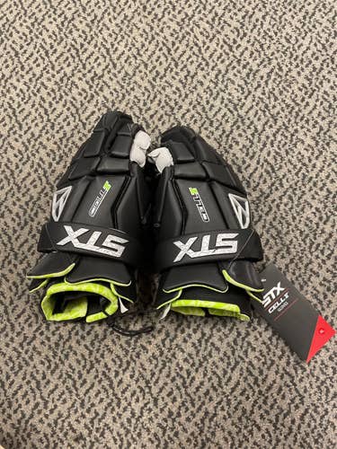 Black New Player's STX Cell V XL Lacrosse Gloves