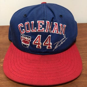 Derrick Coleman Ner Jersey Nets Hat Snapback Cap Blue Vintage 90s NBA Basketball