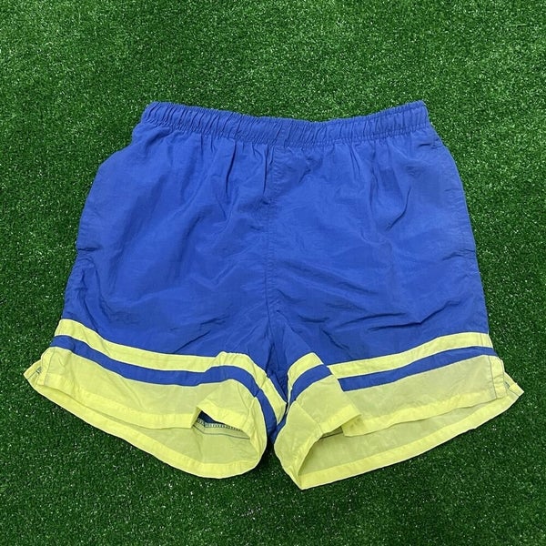 Hampton Vintage 90s Swim Trunks Mens Medium Adult Blue Green Neon Bathing Suit