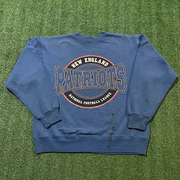 New England Patriots Sweatshirt Mens Medium Adult Blue Vintage 90s NFL  Football