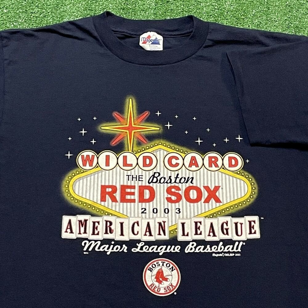 Boston Red Sox Mens Medium T Shirt MLB Baseball Blue Red 2003