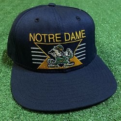 Notre Dame Irish Hat Snapback Cap Vintage 90s University Blue Retro NCAA ND USA