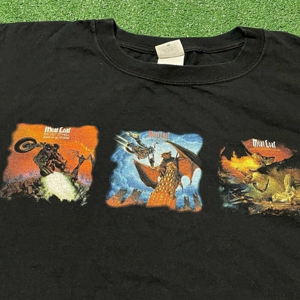Meat Loaf Band T Shirt Mens 2XL Adult Black Music Tour Bat Out of Hell Retro USA