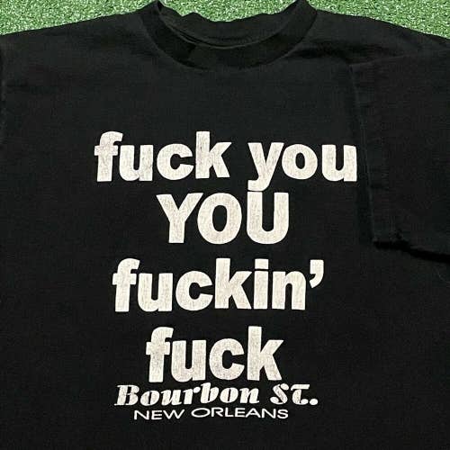 F You T Shirt Mens Large Adult Black Bourbon Street New Orleans F*ck You Funny