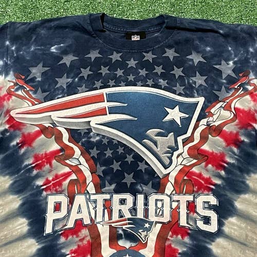 New England Patriots T Shirt Mens Small Adult NFL Football Tie Dye Retro USA
