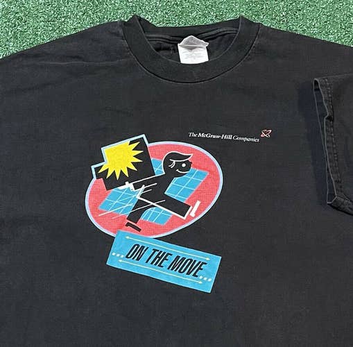 McGraw Hill Companies T Shirt Mens XL Faded Black Vintage Learning Educational