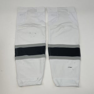 Used | LA Kings NHL Reebok White, Black, and Grey Game Socks