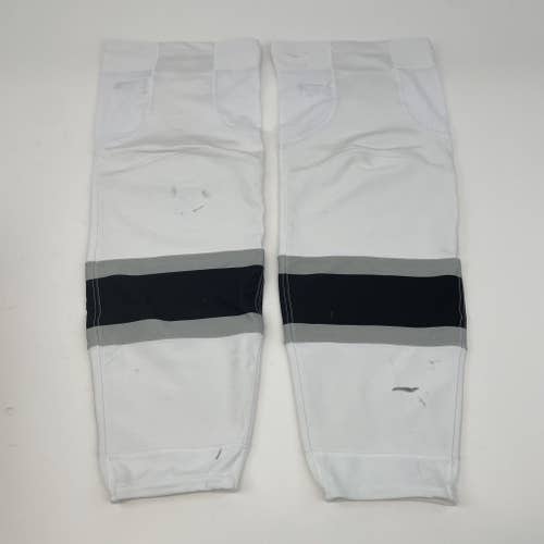 Used | LA Kings NHL Reebok White, Black, and Grey Game Socks
