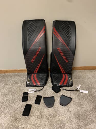 Black Senior 35" Bauer  Vapor 2X Pro Goalie Leg Pads