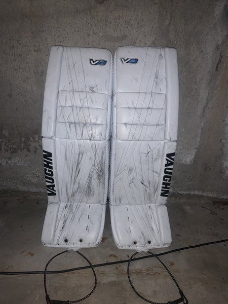 White Senior 35" Vaughn Velocity V9 Goalie Leg Pads