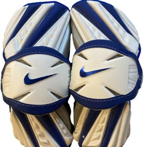 New W/O Tags Nike Huarache Lacrosse Elbow Pads Blue White Silver Size M