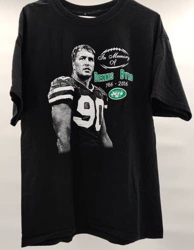 NEW YORK JETS DENNIS BYRD MEMORIAL T-SHIRT SIZE ADULT XL